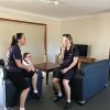 SCU Speech students Sarah Hay and Shannon Ryan, and SCU nursing student Lyn Lewis, in Brewarrina